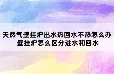 天然气壁挂炉出水热回水不热怎么办 壁挂炉怎么区分进水和回水